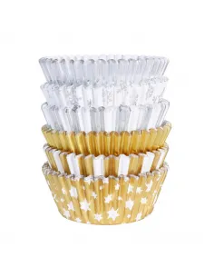 Set 100 Cápsulas metalizadas Oro y Plata Navidad PME 2