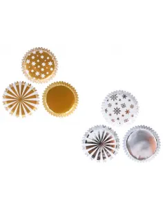 Set 100 Cápsulas metalizadas Oro y Plata Navidad PME