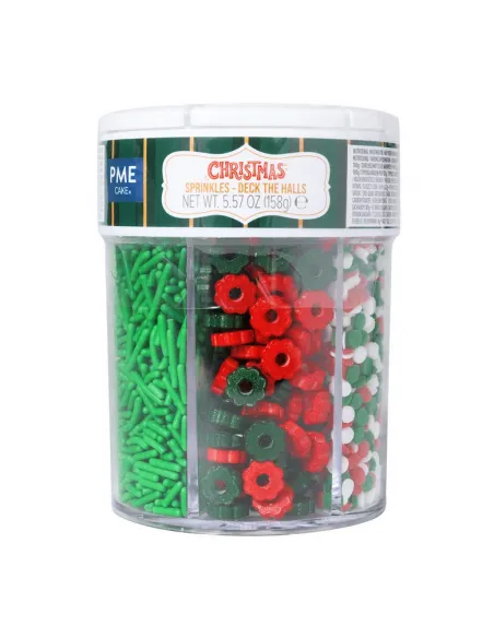 Sprinkles mix Rojo, Verde y Blanco Navidad 158 g PME