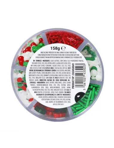 Sprinkles mix Rojo, Verde y Blanco Navidad 158 g PME