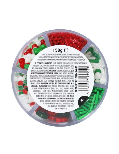 Sprinkles mix Rojo, Verde y Blanco Navidad 158 g PME