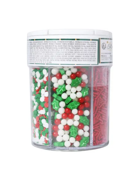 Sprinkles mix Rojo, Verde y Blanco Navidad 158 g PME