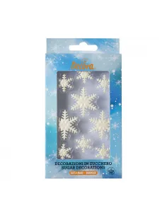 Set 9 Copos de nieve blancos Navidad Decora 2