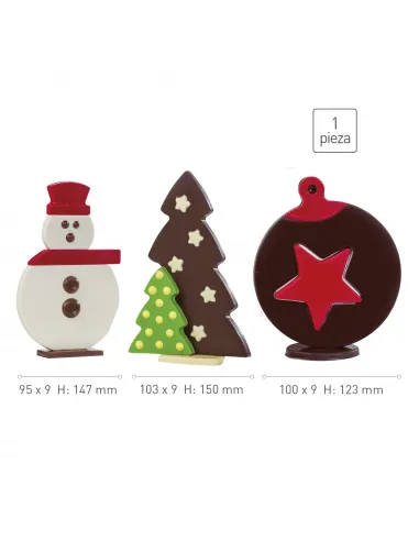 Set 3 piezas de plástico termoformado Navidad Martellato