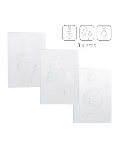 Set 3 piezas de plástico termoformado Navidad Martellato