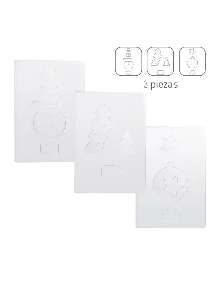 Set 3 piezas de plástico termoformado Navidad Martellato