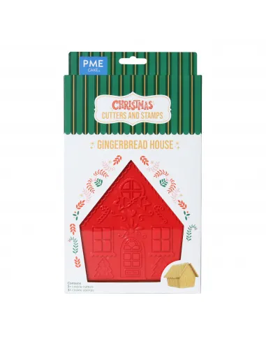 Set 3 cortadores y 3 estampadores Casa de Jengibre Navidad PME