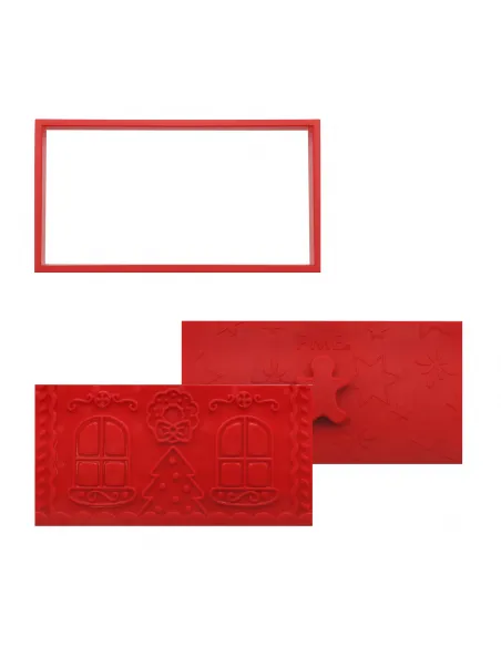 Set 3 cortadores y 3 estampadores Casa de Jengibre Navidad PME