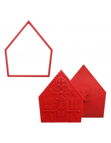 Set 3 cortadores y 3 estampadores Casa de Jengibre Navidad PME