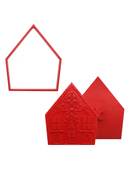 Set 3 cortadores y 3 estampadores Casa de Jengibre Navidad PME