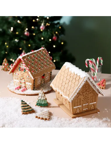 Set 3 cortadores y 3 estampadores Casa de Jengibre Navidad PME