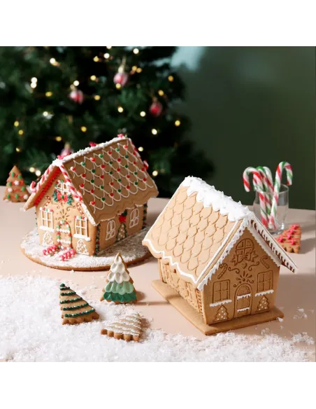 Set 3 cortadores y 3 estampadores Casa de Jengibre Navidad PME