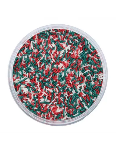 Sprinkles mix fideos de azúcar rojo, verde y blanco Navidad 160 g PME