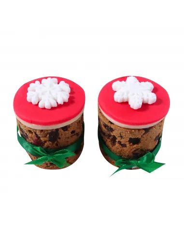 Set 12 decoraciones de azúcar Copos de nieve blancos Navidad PME