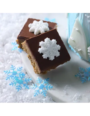 Set 12 decoraciones de azúcar Copos de nieve blancos Navidad PME