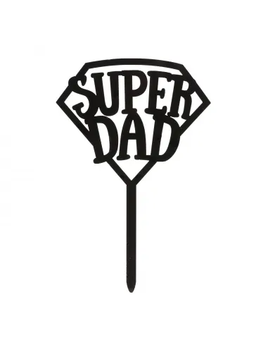 Topper negro para Tarta Super Dad