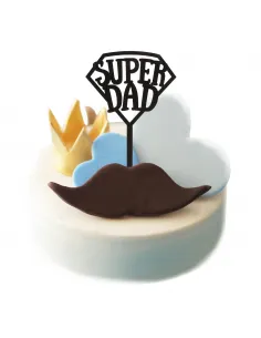 Topper negro para Tarta Super Dad 2