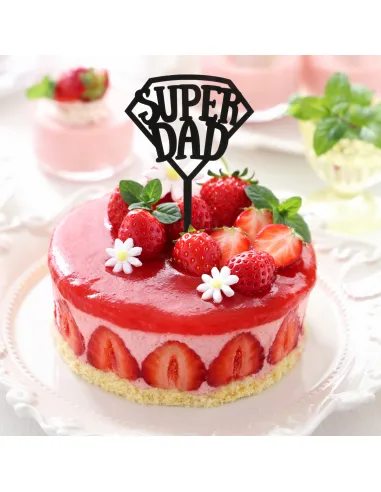 Topper negro para Tarta Super Dad