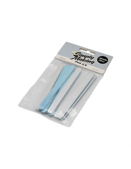 Set 10 Palitos Plata metalizada para dulces 11,3 cm Simply Making