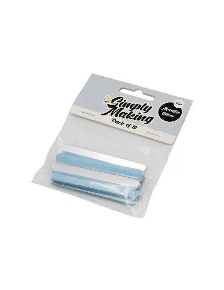 Set 10 Palitos Plata metalizada para dulces 7,6 cm Simply Making
