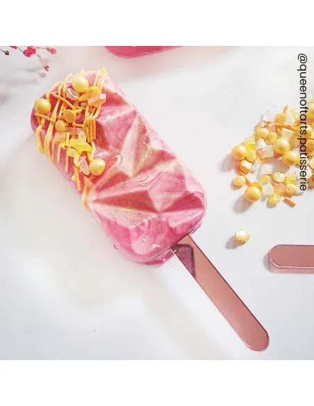 Set 10 Palitos Rosa metalizado para dulces 11,3 cm Simply Making