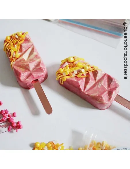 Set 10 Palitos Rosa metalizado para dulces 11,3 cm Simply Making