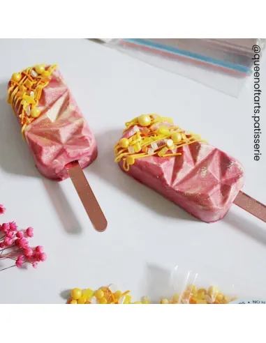 Set 10 Palitos Rosa metalizado para dulces 11,3 cm Simply Making