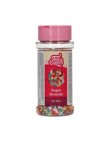 Mini fideos strands de azúcar de colores 80 g Funcakes