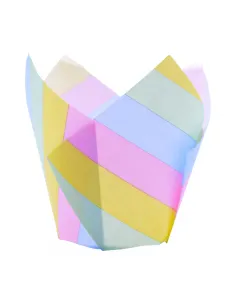 Set 24 cápsulas muffins Rayas Arcoíris PME 2