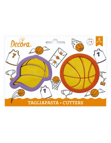 Set 2 cortadores Gorra y Pelota de baloncesto Decora