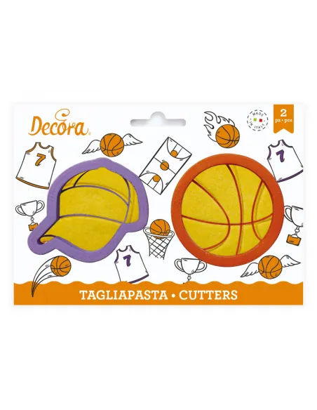Set 2 cortadores Gorra y Pelota de baloncesto Decora