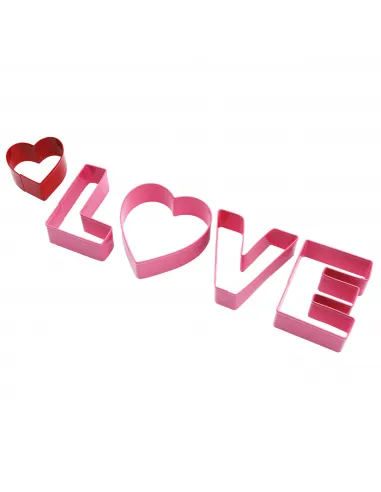 Set 5 cortadores LOVE San Valentín PME