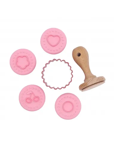 Set estampador, cortador y 4 sellos para galletas rellenas PME