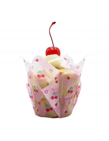 Set 24 cápsulas muffins vintage Cerezas PME
