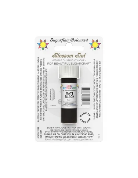 Colorante en polvo Negro mate 7 ml Sugarflair