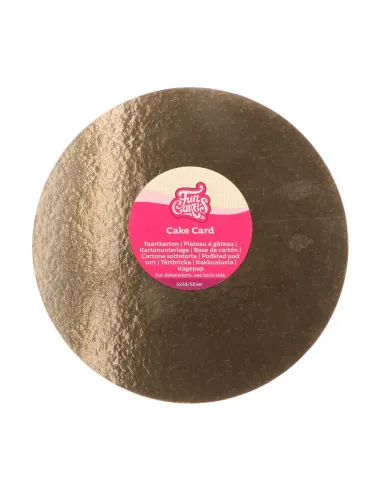 Set 3 bases de cartón oro/plata Redondo 30 cm Funcakes