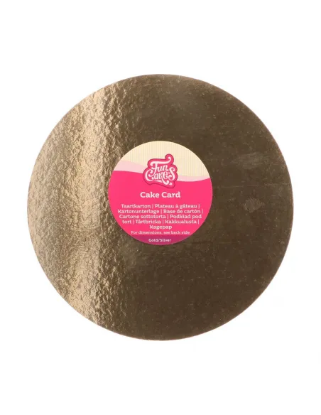 Set 3 bases de cartón oro/plata Redondo 30 cm Funcakes
