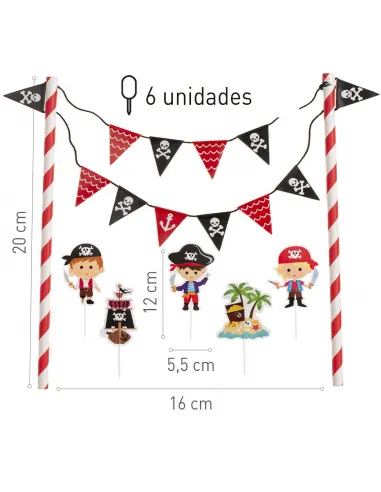 Toppers para tarta y cupcakes Piratas