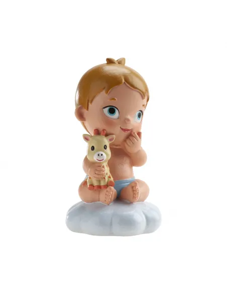 Figura bautizo niño con peluche jirafa Dekora