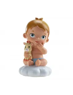 Figura bautizo niño con peluche jirafa Dekora