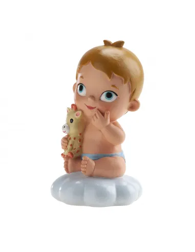 Figura bautizo niño con peluche jirafa Dekora
