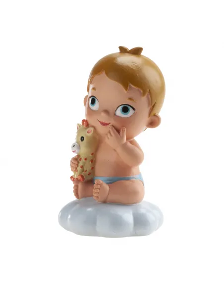 Figura bautizo niño con peluche jirafa Dekora