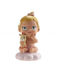 Figura bautizo niña con peluche jirafa Dekora