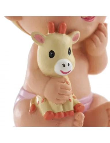 Figura bautizo niña con peluche jirafa Dekora