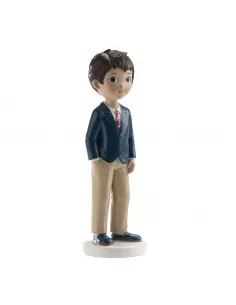 Figura niño comunión con corbata roja 16 cm Dekora 2