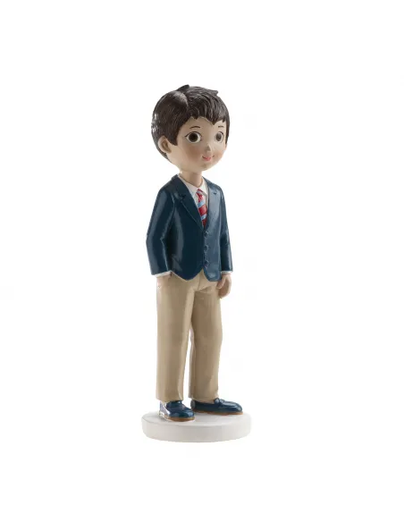 Figura niño comunión con corbata roja 16 cm Dekora