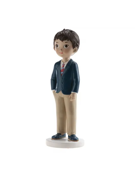 Figura niño comunión con corbata roja 16 cm Dekora