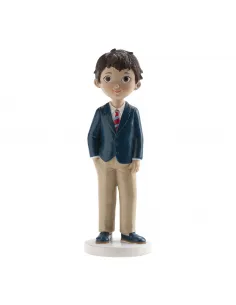 Figura niño comunión con corbata roja 16 cm Dekora