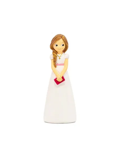Figura niña comunión con Trenza y Libro16 cm