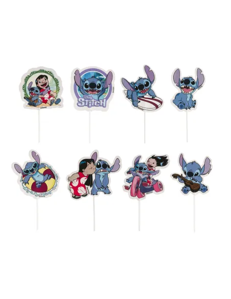 Set 16 toppers de papel Lilo y Stich Dekora
